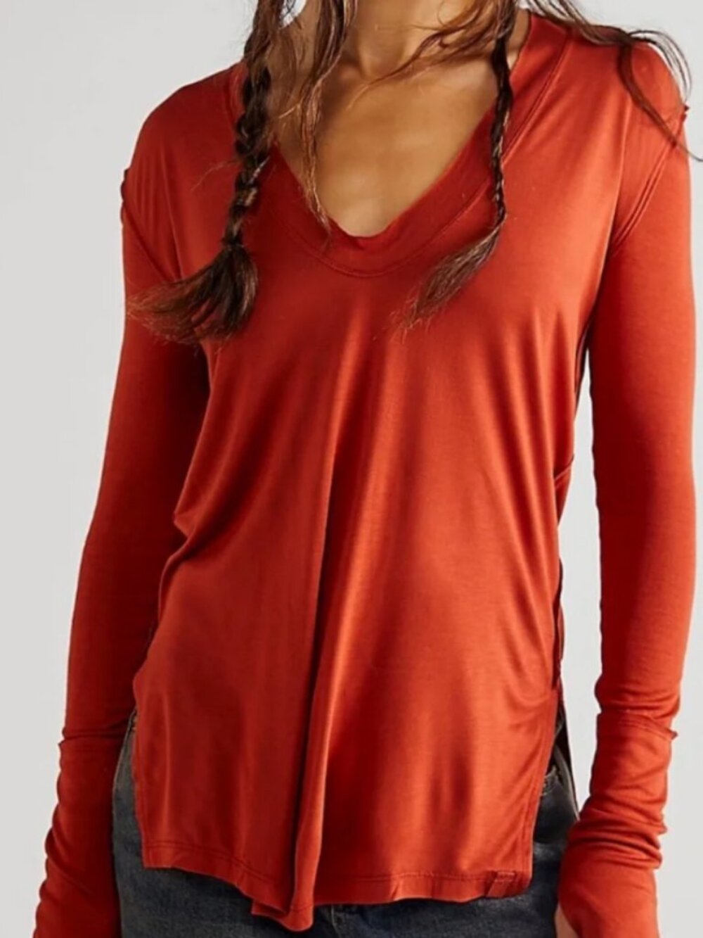 123. NWT Free People long sleeve t-shirt w/ thumbholes - small